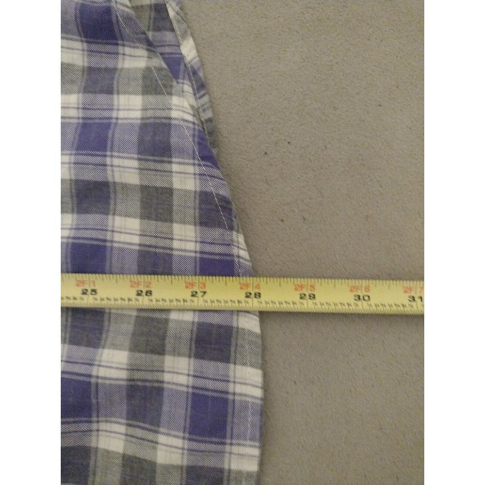 NWT New IZOD Women's Large L Cotton Button Up Shirt Purple Gray Long Sleeve - Picture 10 of 15